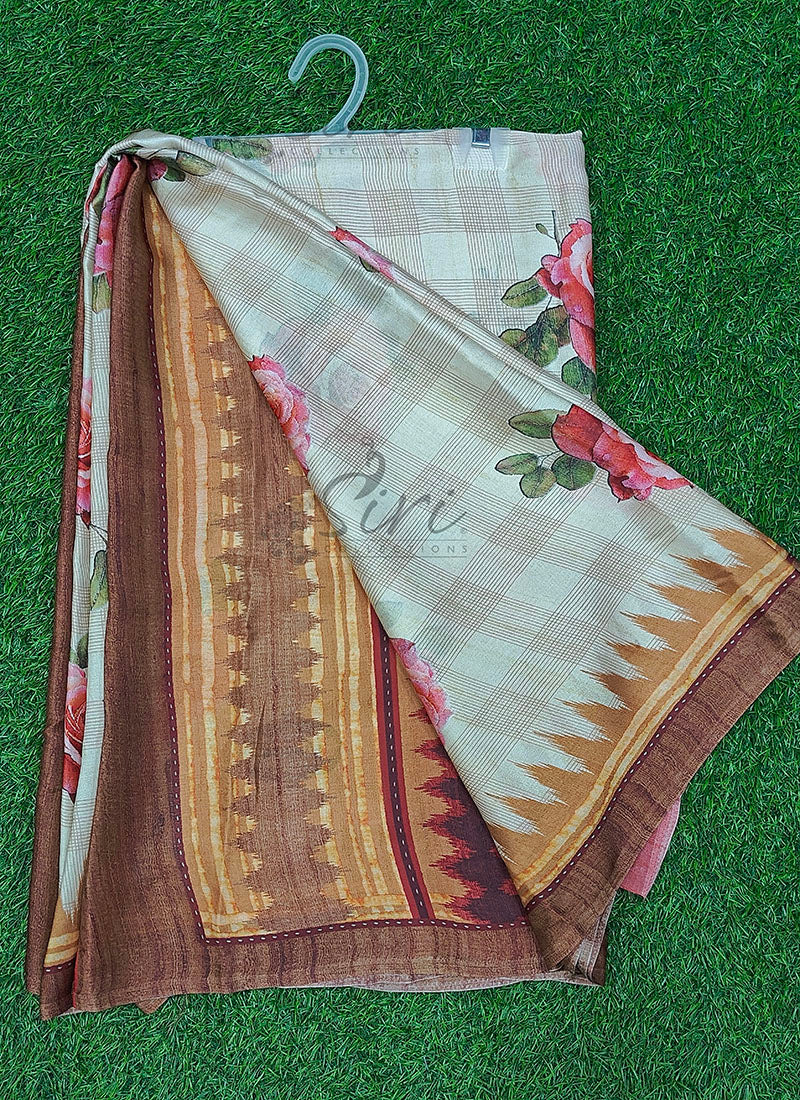 Beautiful Digital Print Georgette Crepe Silk Saree - Image 3