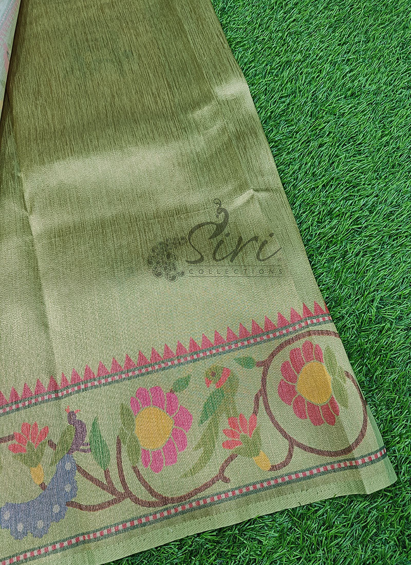 Beautiful Fancy Chanderi Paithani Saree - Image 3