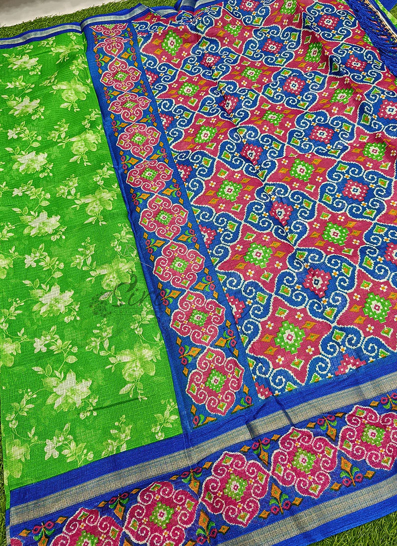 Beautiful Printed Kota Saree - Image 4