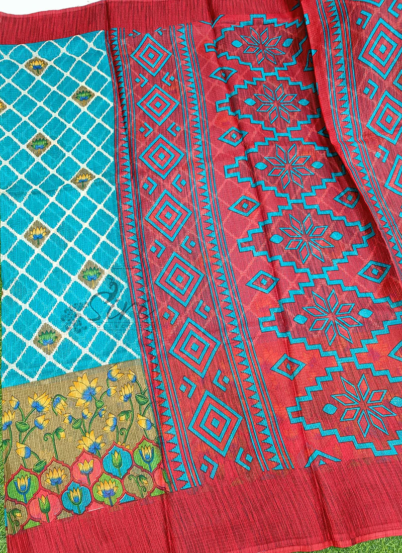 Beautiful Printed Kota Saree - Image 4