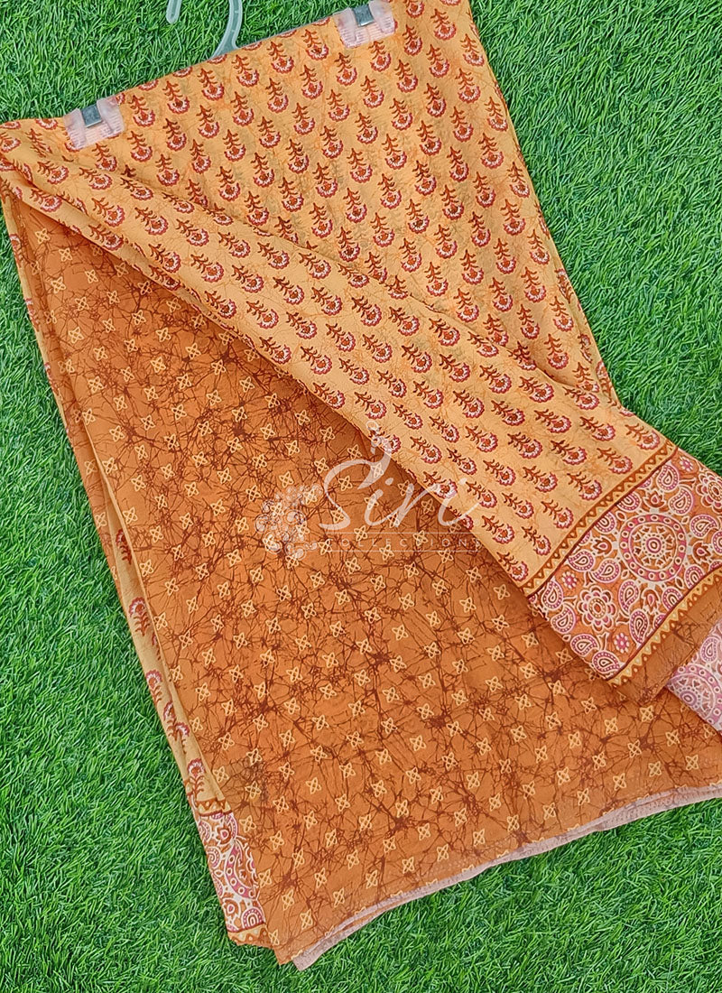 Digital Print Crepe Georgette Saree - Image 3