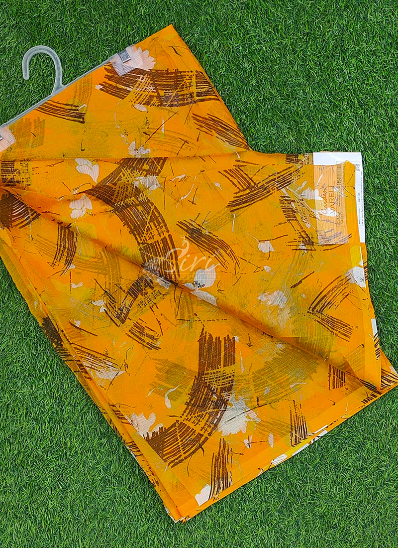 Exclusive Garden Vareli Printed Nara Chiffon Saree - Image 4