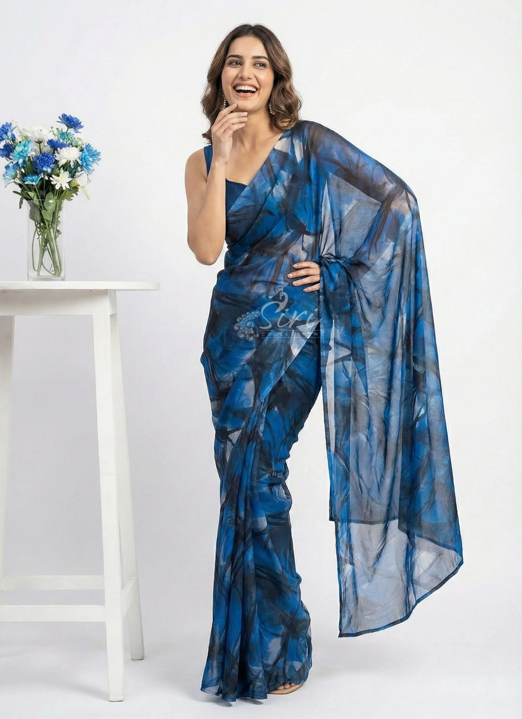 Latest Beautiful Printed Nara Chiffon Saree - Image 3