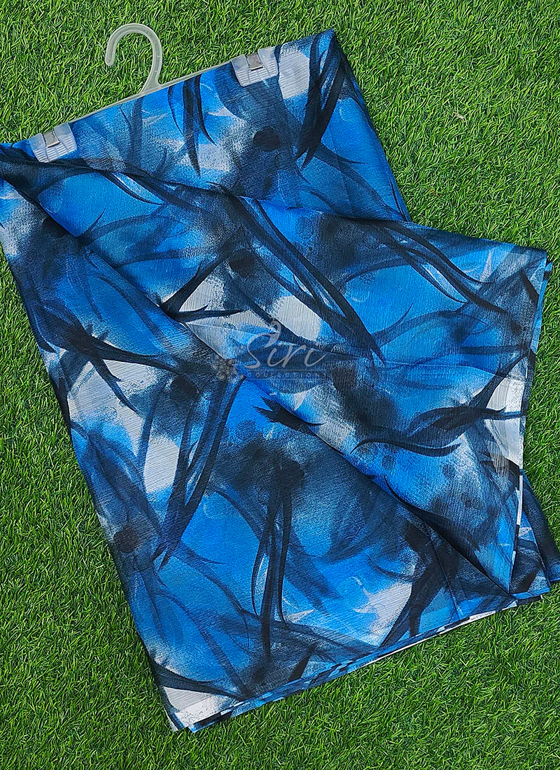 Latest Beautiful Printed Nara Chiffon Saree - Image 4