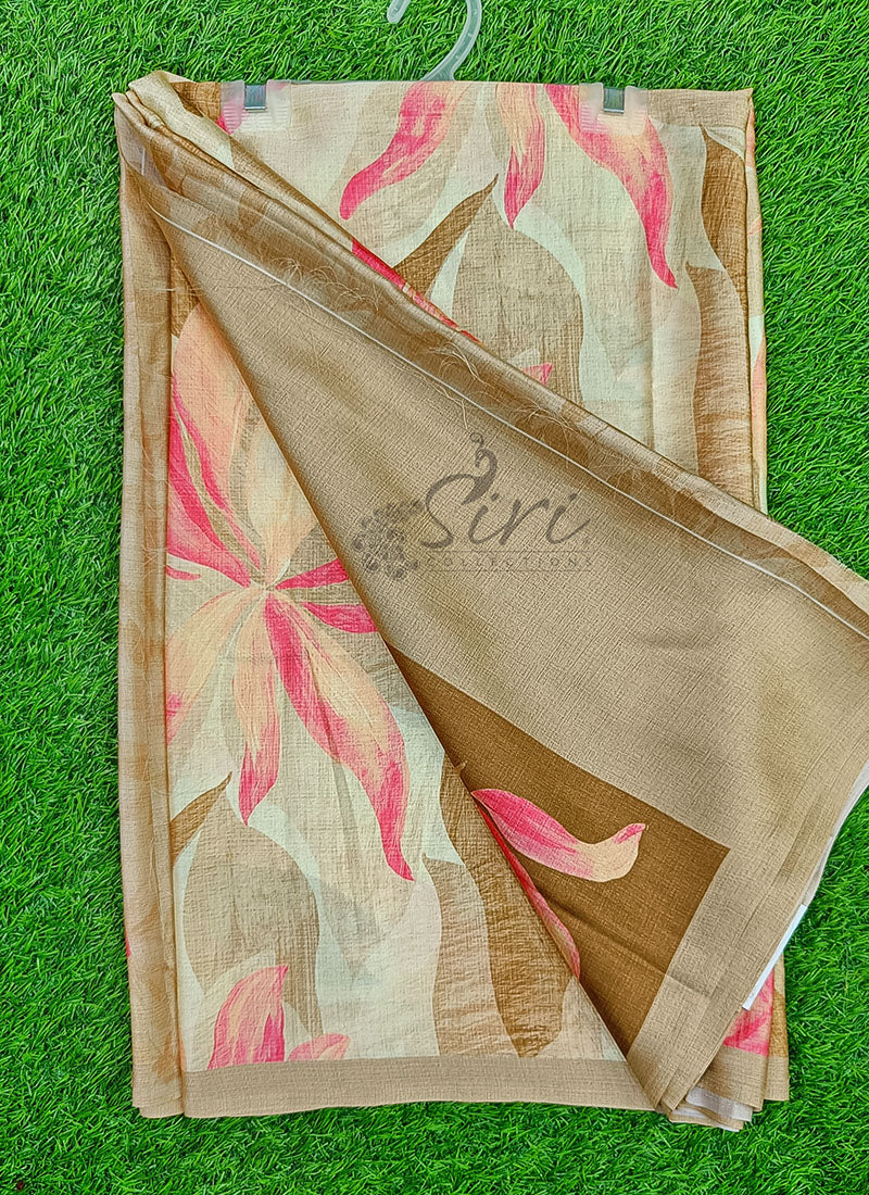 Latest Digital Print Satin Crepe Silk Saree - Image 3