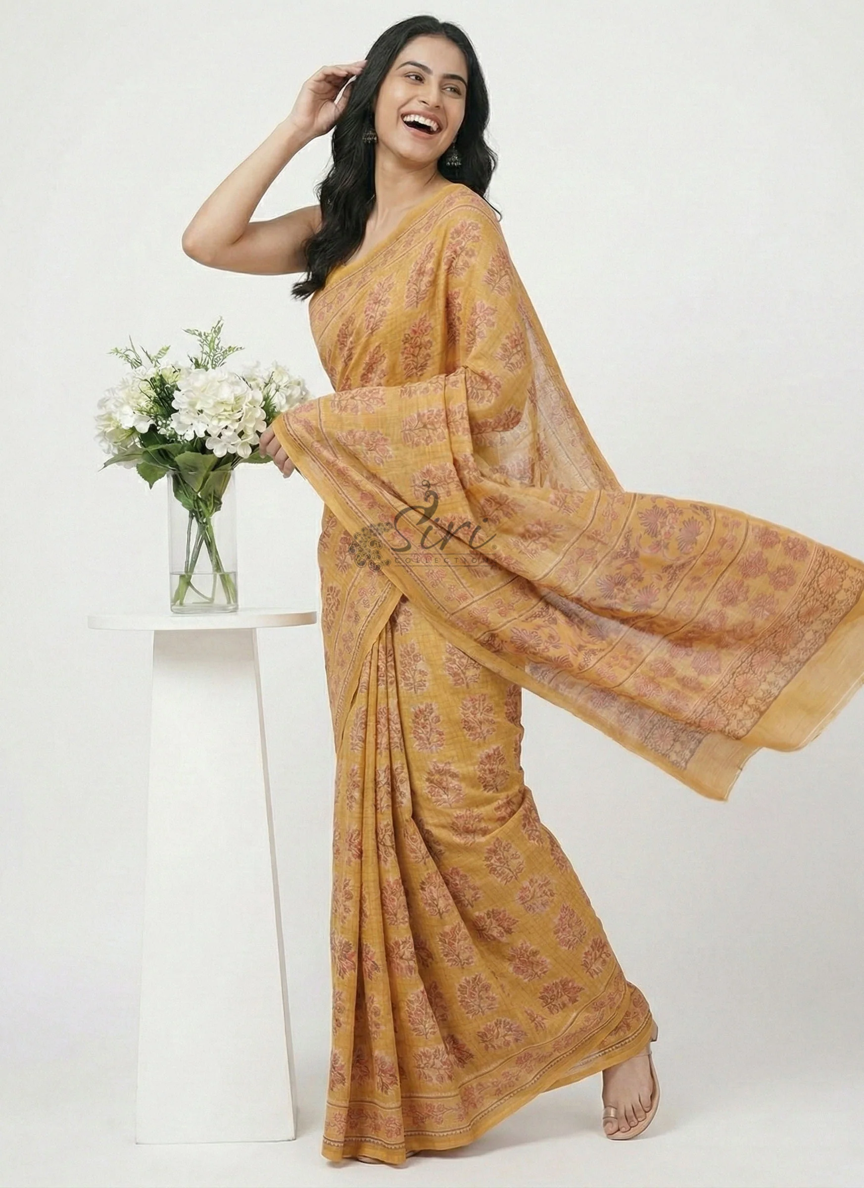 Latest Digital Print Satin Crepe Silk Saree - Image 3