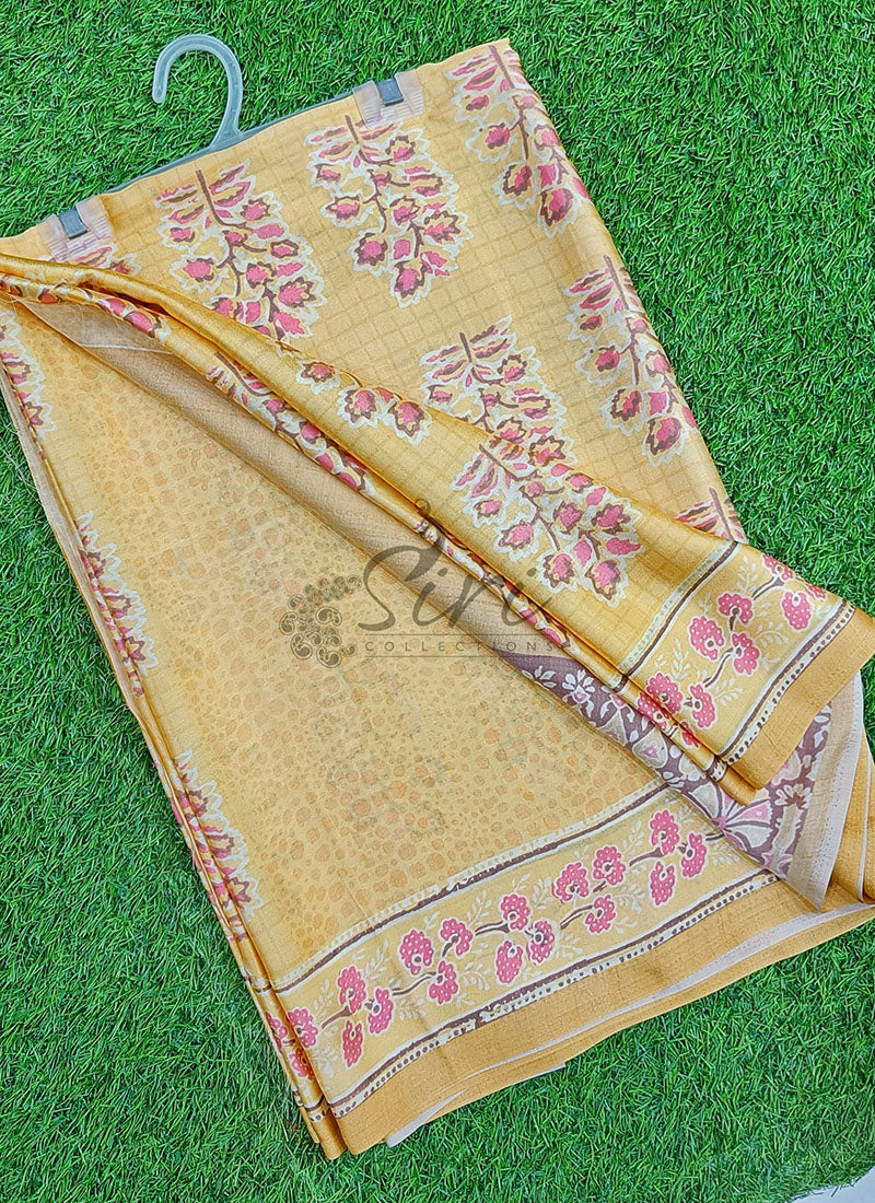 Latest Digital Print Satin Crepe Silk Saree - Image 4