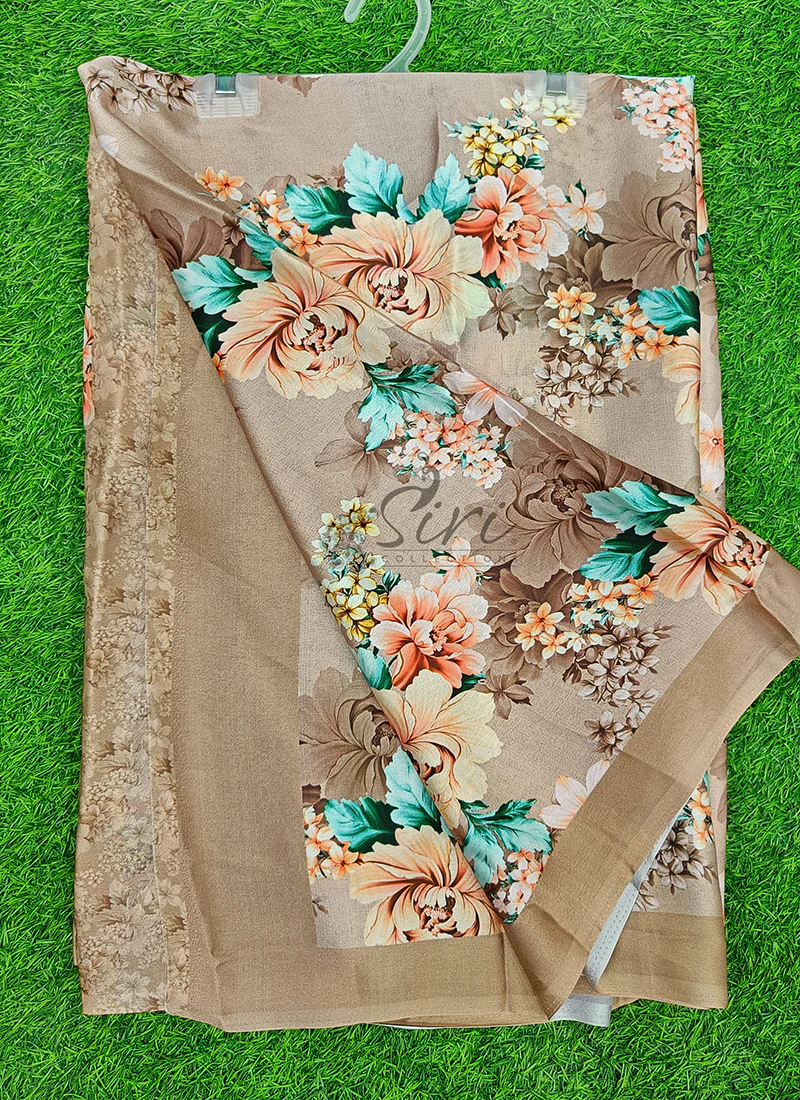 Latest Digital Print Satin Crepe Silk Saree - Image 3