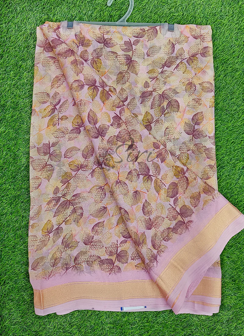 Lovely Printed Georgette Saree in Soft Borders - Image 3